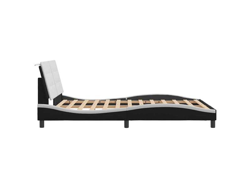  Lit double- lit adulte -  cadre de lit sans matelas zadar noir et blanc 140x200 cm similicuir  - Conforama D