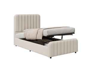 Lit coffre 90x200 cm VVBV  N634U0058B coloris beige