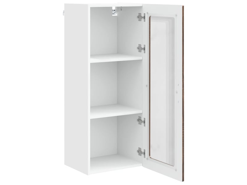  Meuble mural de cuisine, cabinet en verre mural chêne brun 40x31x100cm shl3449  - Conforama E