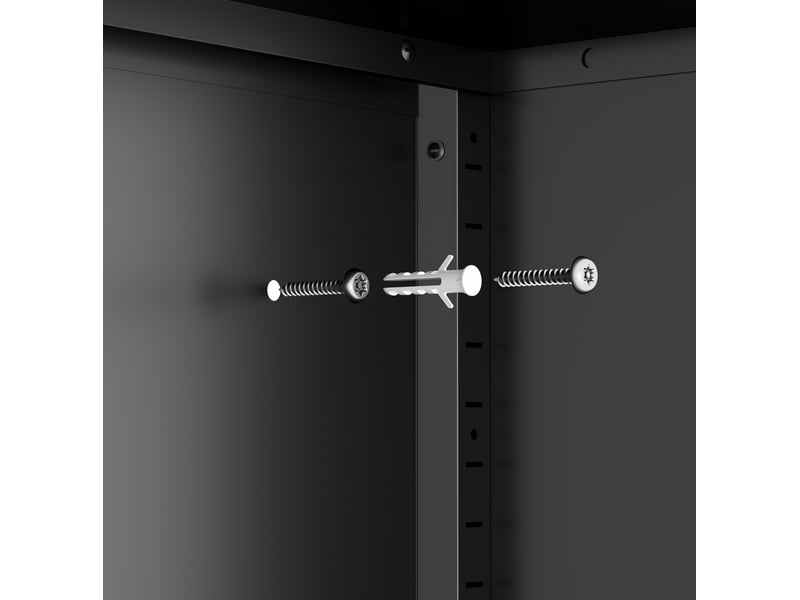  Armoire de rangement 80x40x90 cm noire en acier, 2 portes verrouillables pour bureau et garage  - Conforama E