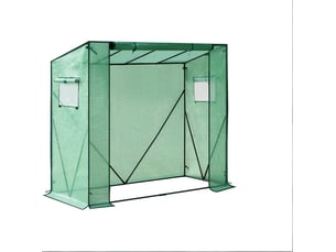 Serre de jardin en pe vert 200 x 77 x 169 cm, structure en acier pour protéger vos plantes au fil des saisons