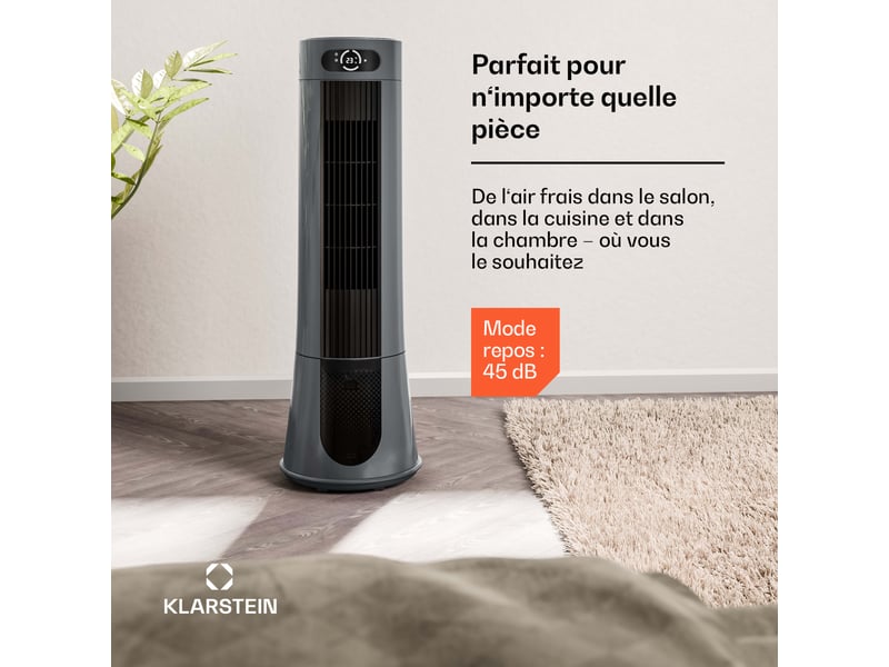 Klarstein frost rafraîchisseur d'air 200 m³h 7l 20 m² 2 packs de refroidissement 4 modes 45w noir  - Conforama C
