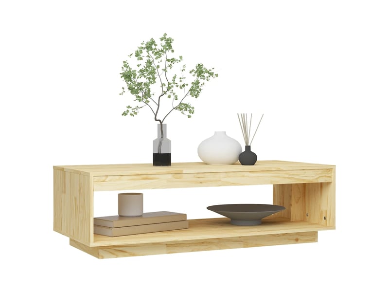  Table basse rectangulaire | table de salon 110x50x33,5 cm bois de pin massif  - Conforama D
