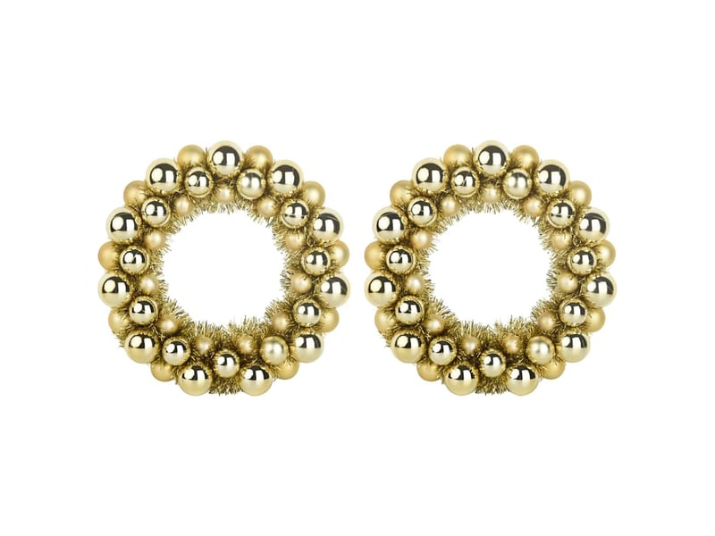  Couronnes de boules de noël 2 pcs doré 33 x 33 x 7 cm  - Conforama A