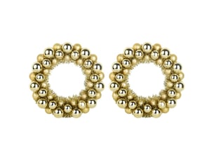 Couronnes de boules de noël 2 pcs doré 33 x 33 x 7 cm