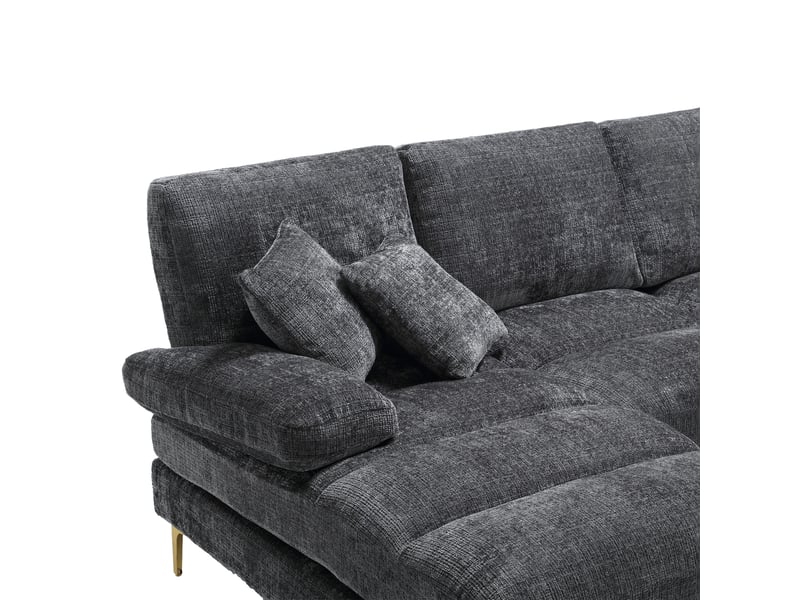  Canapé droit en tissu gris, 4 places, 272 cm, modulable W2845S00020 - Conforama R