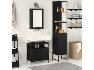 Ensemble de mobilier de salle de bain 3 pc chêne noir cf64329