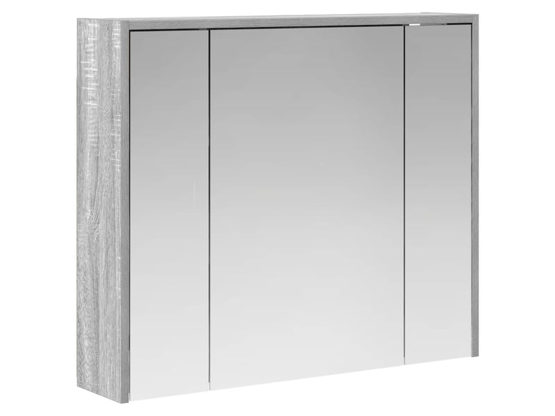  Armoire miroir salle de bain, meuble de rangement gris sonoma 73.5x16x62.5 cm shl228  - Conforama A