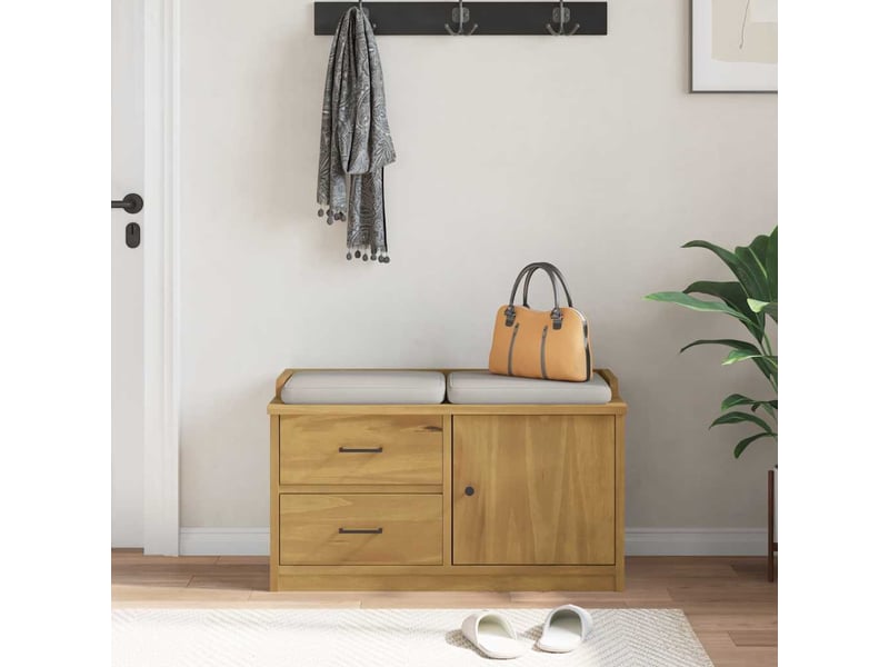  Banc de couloir, banc de rangement sandnes 87x40x50 cm bois de pin massif shl5800  - Conforama C