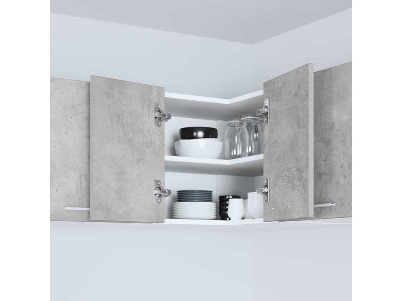 Meuble de rangement, armoire suspendue gris béton et blanc 57x57x40cm - Conforama D