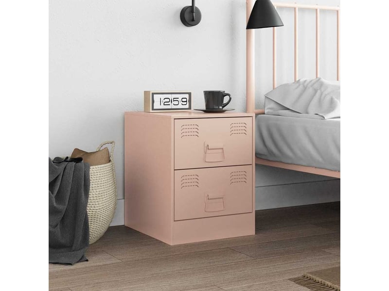  Table de chevet - cabinet de chevet - table de nuit rose 34,5x39x44 cm acier  - Conforama B