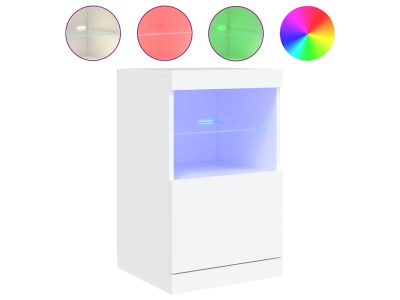  Buffet - bahut - meuble de rangement avec lumières led blanc 41x37x67 cm  - Conforama A