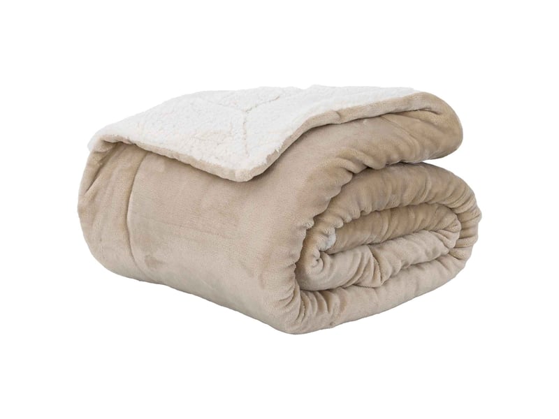 Plaid canapé beige 240x270 cm 3.17 kg polaire - Conforama A