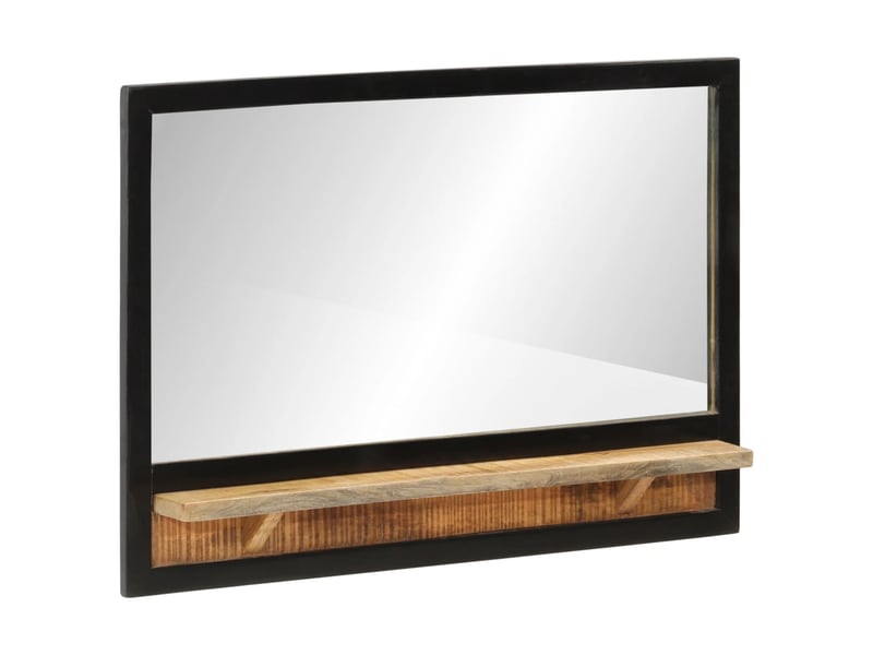  Miroir, miroir décoratif avec étagère 80x8x55 cm verre et bois massif manguier cf62688  - Conforama B