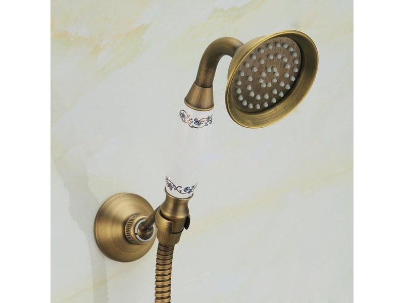  Haute pression douchette à main traditionnel rétro style et tuyau de 1,5 m (cuivre antique)  - Conforama B