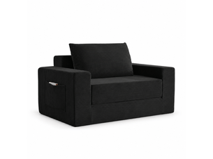 Canapé droit compressé convertible CozyNest 2 places Tissu Noir