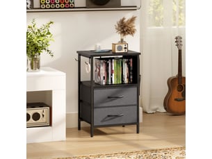 Table d'appoint bout de canapé avec station de charge noir 40 x 30 x 60 cm