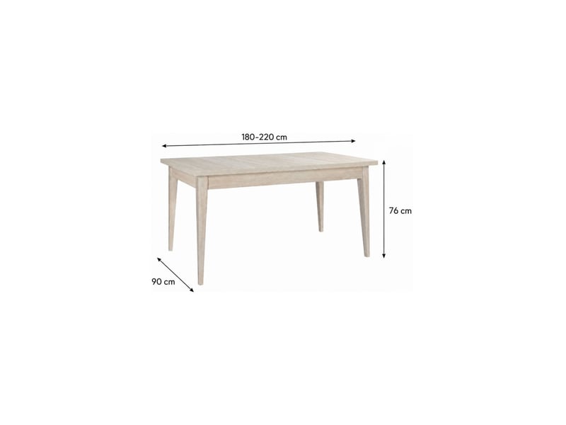 Salle à manger complète malmo avec table extensible 180-220 cm et buffet 165 cm – chêne clair et gris - Conforama E