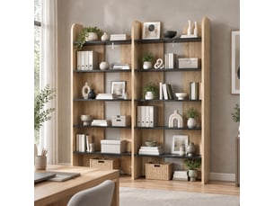 Bibliotheque coloris  bicolore 5 étagère(s) WISHDOR  - 25 cm x 160 cm