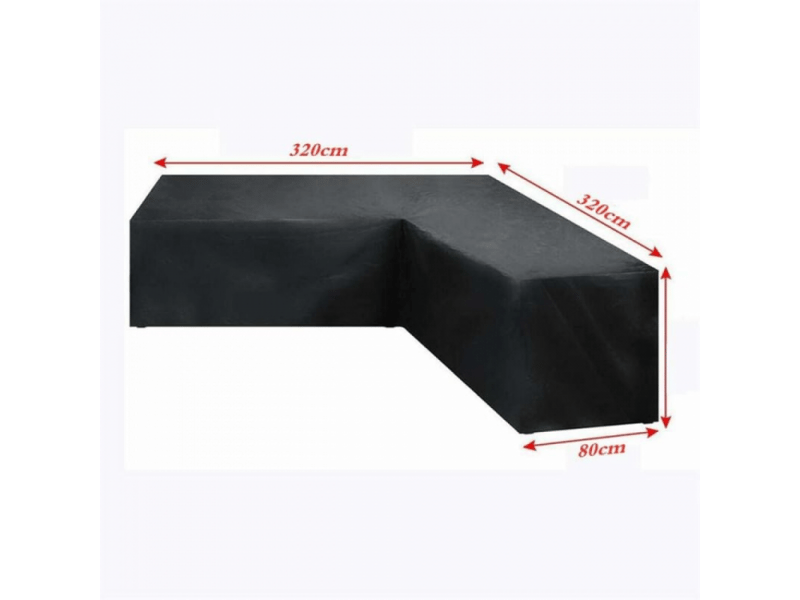  Housse de chaise - 320 x 320 cm x80cm housse de meuble d'angle jardin imperméable, housse de canape jardin en forme de l, couverture en 210d oxford tissu  - Conforama B