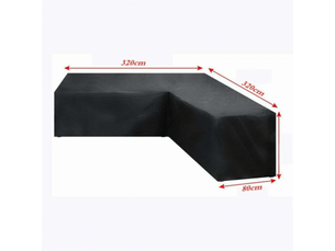 Housse de chaise - 320 x 320 cm x80cm housse de meuble d'angle jardin imperméable, housse de canape jardin en forme de l, couverture en 210d oxford tissu