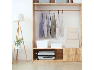 Boîtes de rangement empilables 3 pcs tissu crème