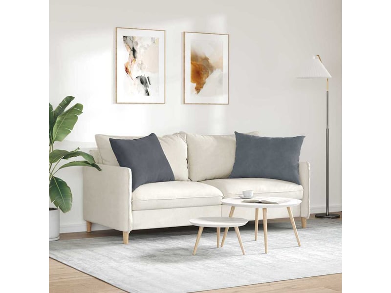 Lot de 2 coussins de canapé, coussins décoratifs gris foncé 70 x 50 cm cf59095 - Conforama D