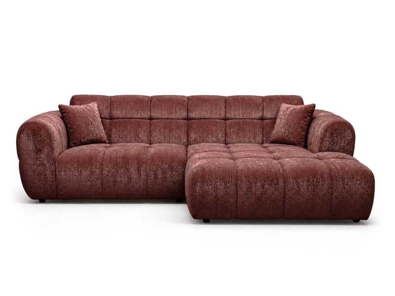 Mini ray - canapé d'angle droit 4 places en tissu texturé - best mobilier - cherry MINI RAY - Conforama A