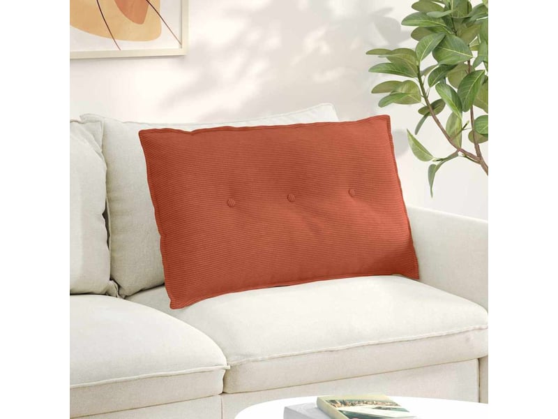  Coussin de dos, coussin de dossier rouge orange 80 x 50 cm tissu en velours côtelé cf55016  - Conforama B