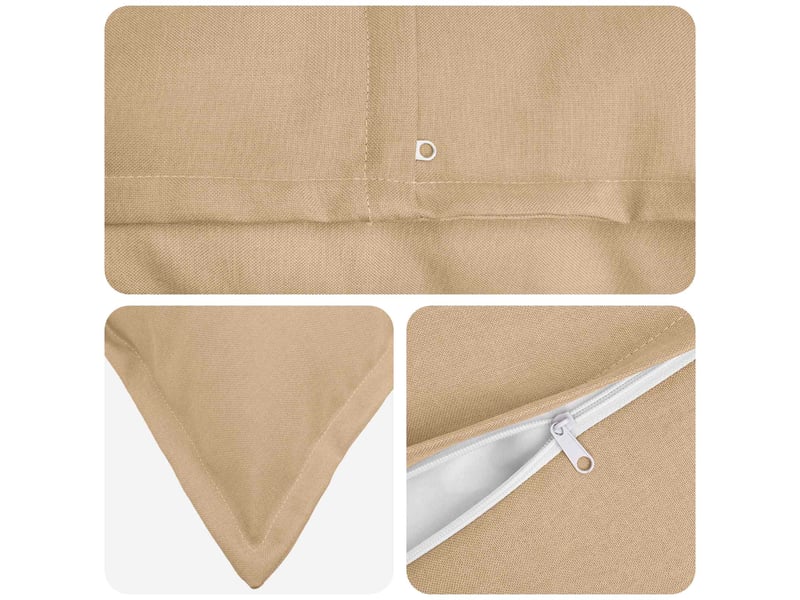 Lot de 12 coussins avec oreiller, coussins décoratifs houten crème lin synthétique cf51010 - Conforama D