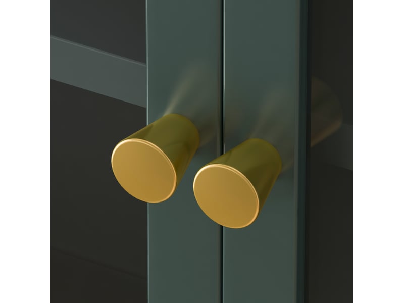  Armoire murale 4 portes en verre et métal vert foncé 120x23x70 cm  - Conforama E