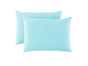 Lot 2 taies d'oreiller 50x70 cm lin métis aqua