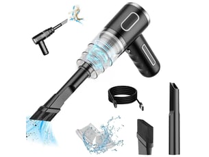 Aspirateur à main sans fil 3500 pa double usage voiture et maison abs noir chicfurn