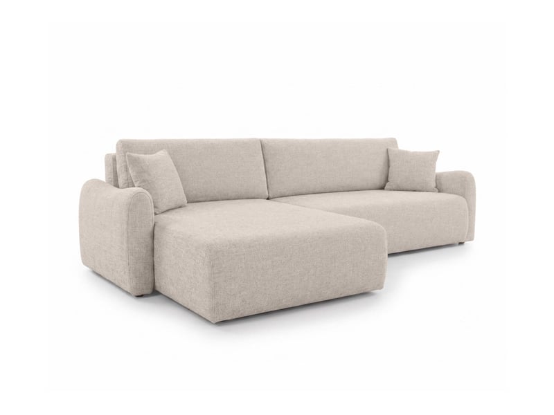  Apoline - canapé d'angle réversible convertible 4 places avec coffre en tissu  - Conforama E