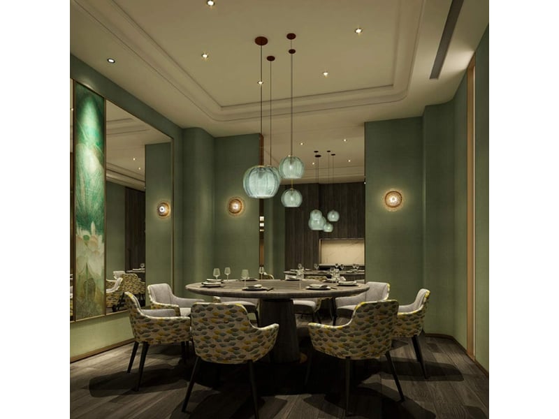  Suspension en verre vert clair abat-jour moderne art déco e27 20cm  - Conforama C