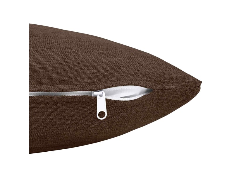 Lot de 6 coussins avec oreiller, coussins décoratifs heerlen marron tissu cf50723 - Conforama D