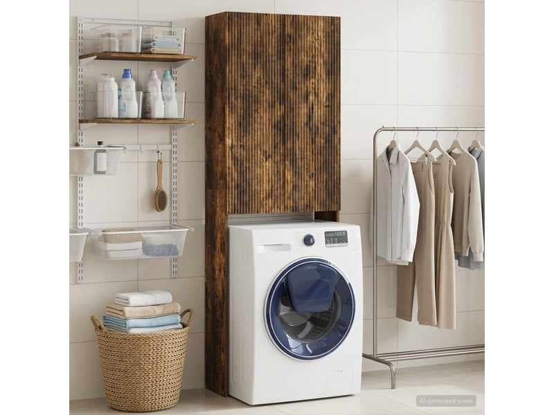  Armoire de toilette arnhem chêne fumé 66x25.5x190 cm  - Conforama C