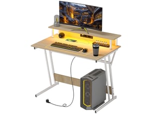 Bureau gaming    coloris bois clair