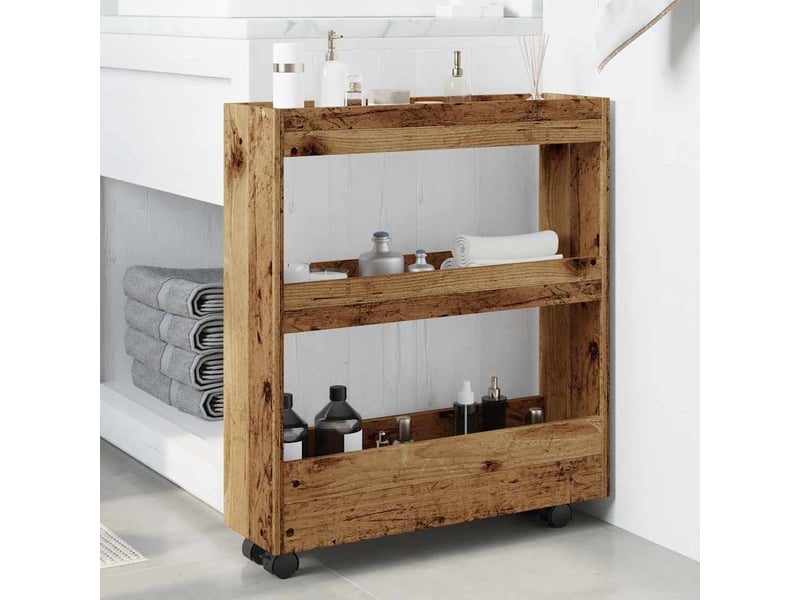 Chariot de rangement étroit pour bureau 3 niveaux vieux bois shl87410 - Conforama C