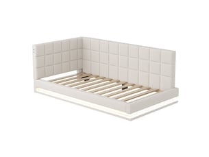 Lit banquette 90x200 cm <strong></strong>  <strong>Fay Lum</strong> coloris beige