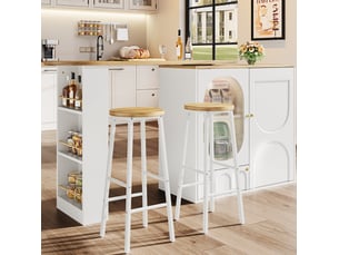 tabouret de bar  <strong>OKWISH</strong>  - blanc hauteur d'assise 70 cm vendu Par paire