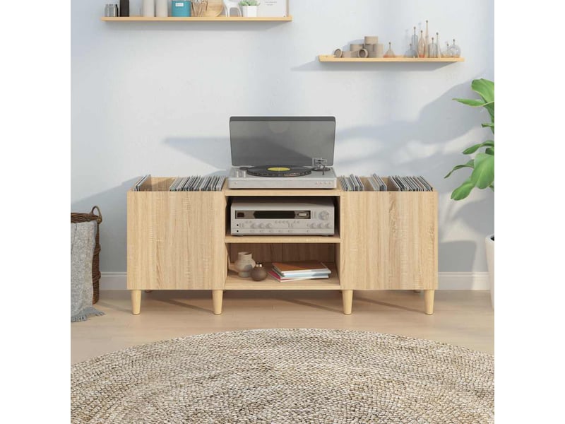  Meuble à disques chêne sonoma 121x38x48 cm bois d'ingénierie  - Conforama C