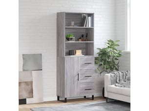 Buffet haut - bahut - meuble de rangement sonoma gris 69,5x34x180 cm bois d'ingénierie