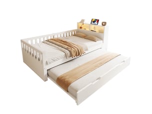 Lit gigogne 90x200 cm <strong>HAVRYA</strong>  <strong></strong> coloris blanc