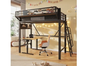 Lit mezzanine 90x200 cm <strong>HAUSS SPOLE</strong>  <strong></strong> coloris noir