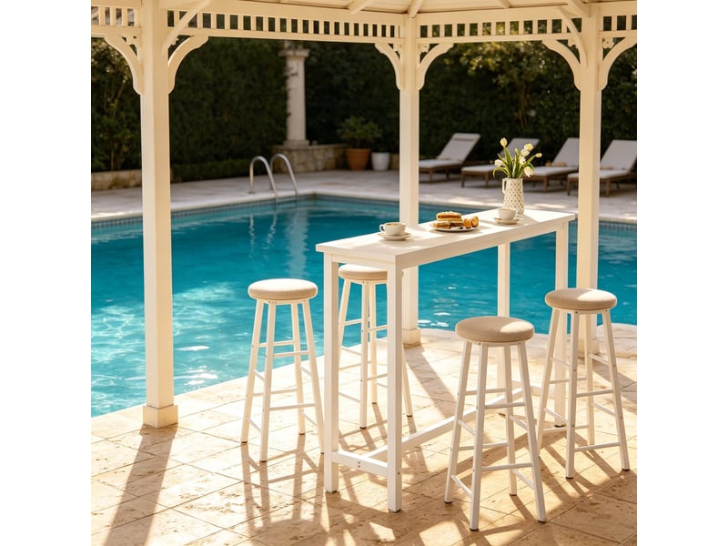  Table de salle à manger pour 4 personnes avec pieds réglables et structure renforcée, pour cuisine, 140 × 100 × 40 cm  - Conforama B