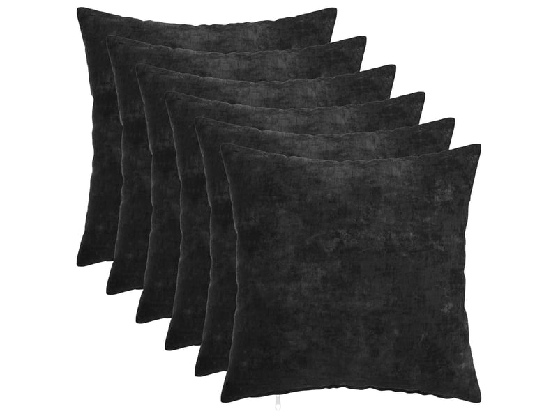  Lot de 6 housses de coussin heerlen anthracite 35 x 35 cm cf49575  - Conforama A