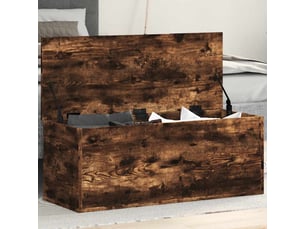 Boîte de rangement, coffre de rangement chêne fumé 90x35x35 cm bois d'ingénierie