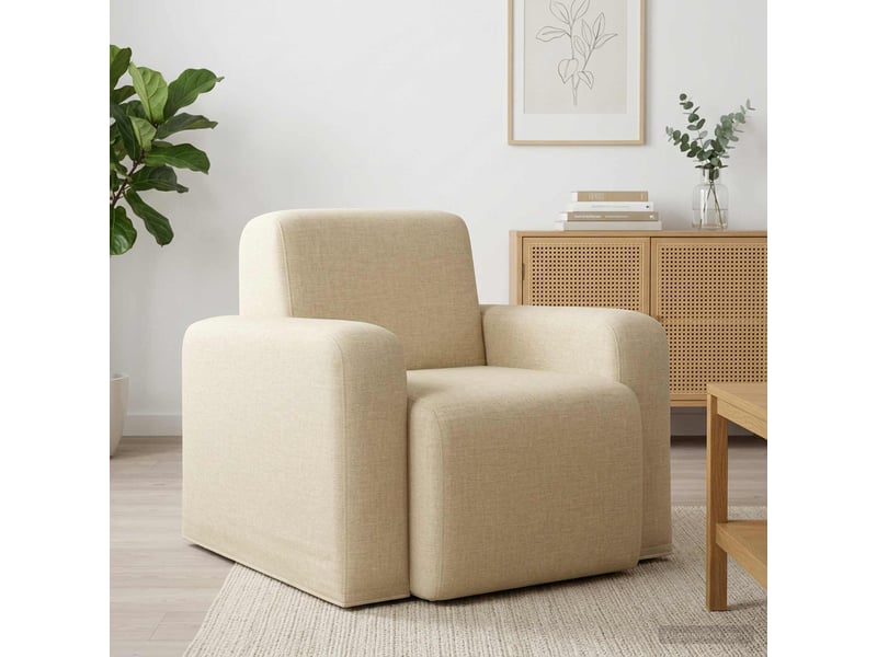  Vidaxl fauteuil crème tissu  - Conforama B