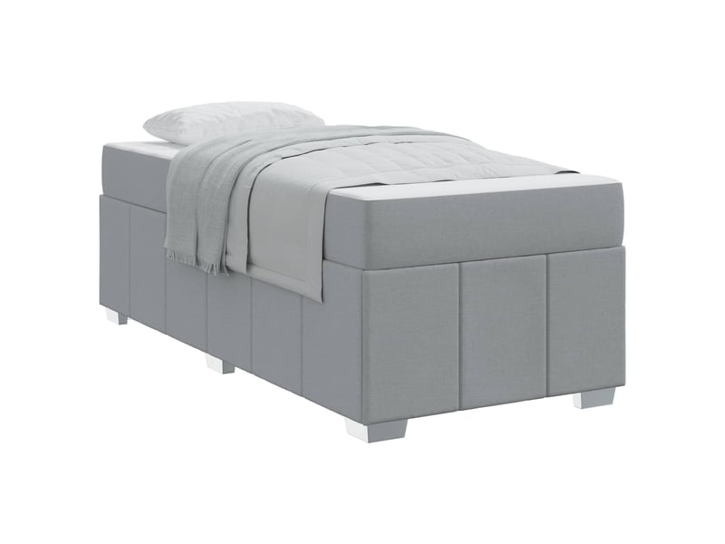 Lit simple- lit adulte - cadre de lit avec matelas gris clair 100 x 200 cm tissu - Conforama A